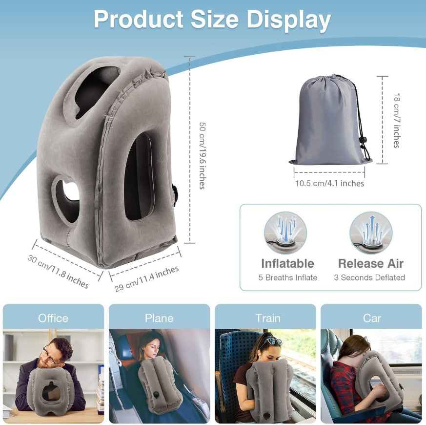Myblexy AirHug™Inflatable Pillow in a Carry Bag