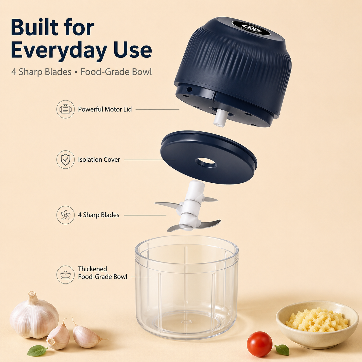 Mini Electric Food Chopper | Chop, Blend & Prep in Seconds