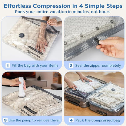 PackMate™ — Cordless Travel Vacuum Storage Compression Bag Set