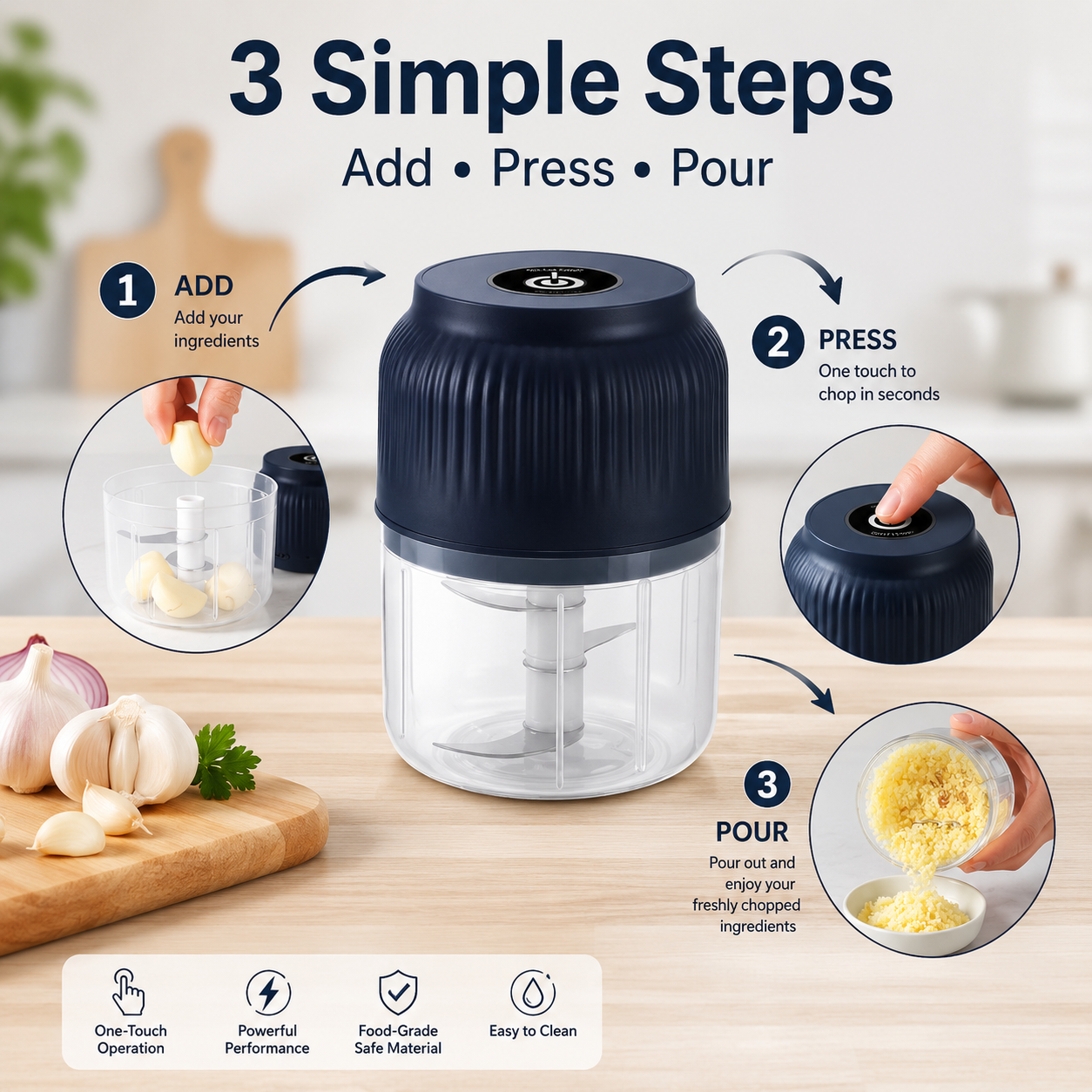 Mini Electric Food Chopper | Chop, Blend & Prep in Seconds