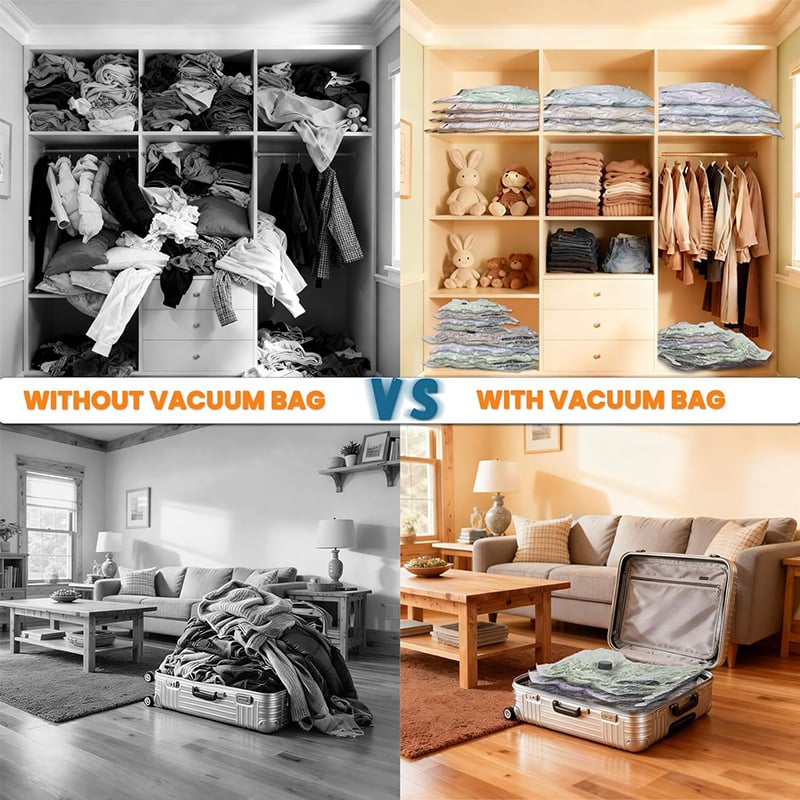 PackMate™ — Cordless Travel Vacuum Storage Compression Bag Set