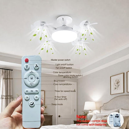 AeroGlow™ Foldable Ceiling Fan Light with Remote – Dimmable LED Socket Fan