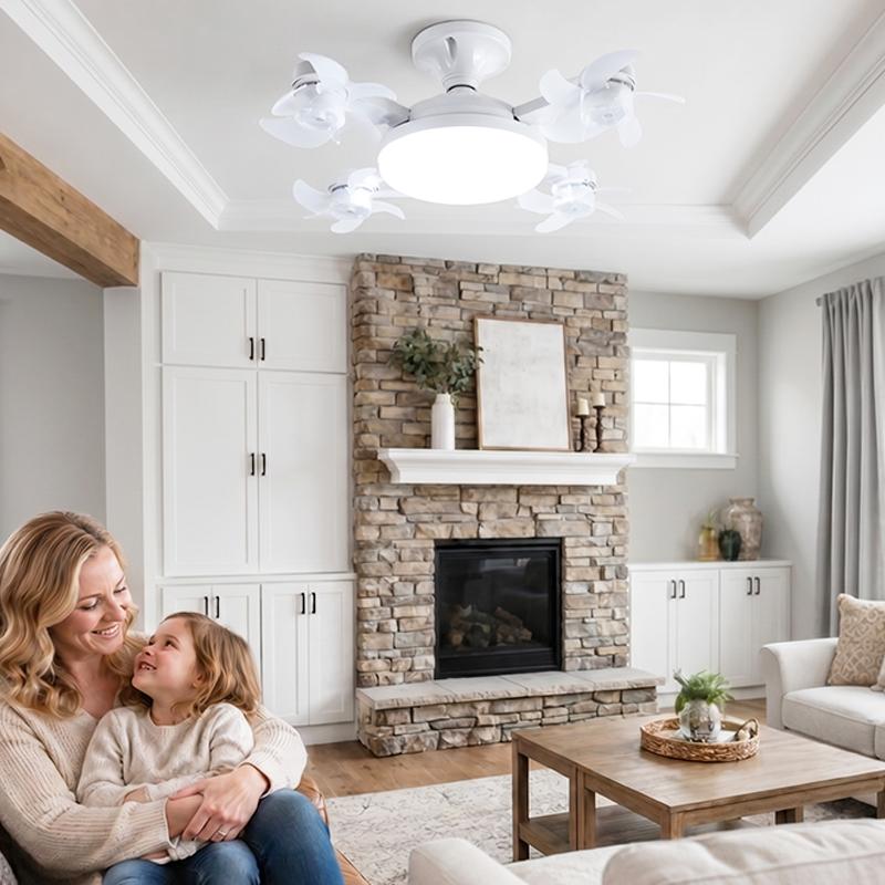 AeroGlow™ Foldable Ceiling Fan Light with Remote – Dimmable LED Socket Fan