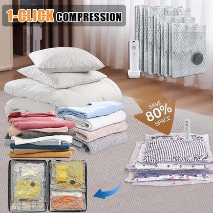 PackMate™ — Cordless Travel Vacuum Storage Compression Bag Set