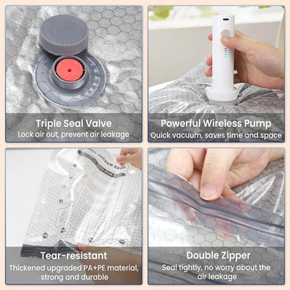 PackMate™ — Cordless Travel Vacuum Storage Compression Bag Set