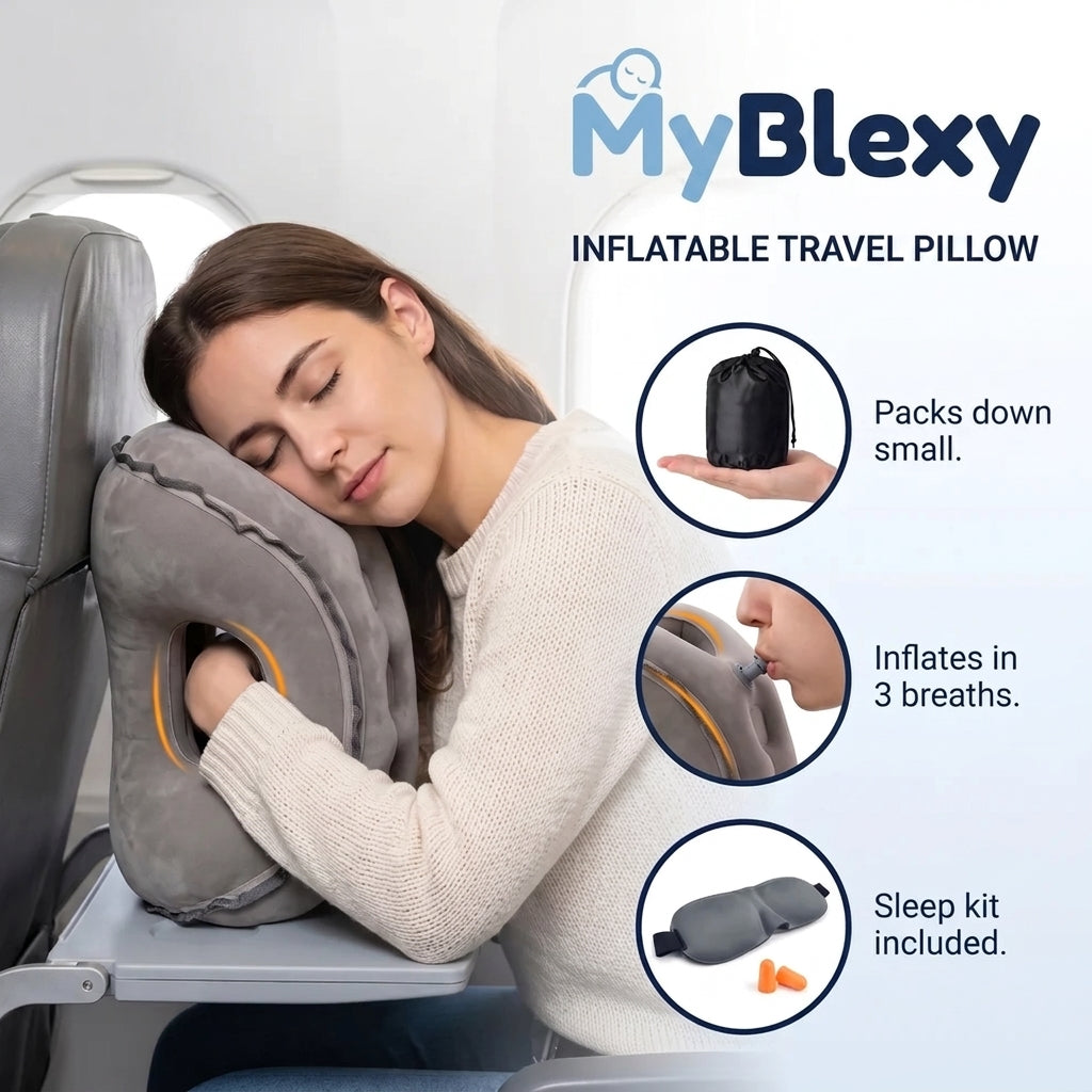Myblexy AirHug™Inflatable Pillow in a Carry Bag