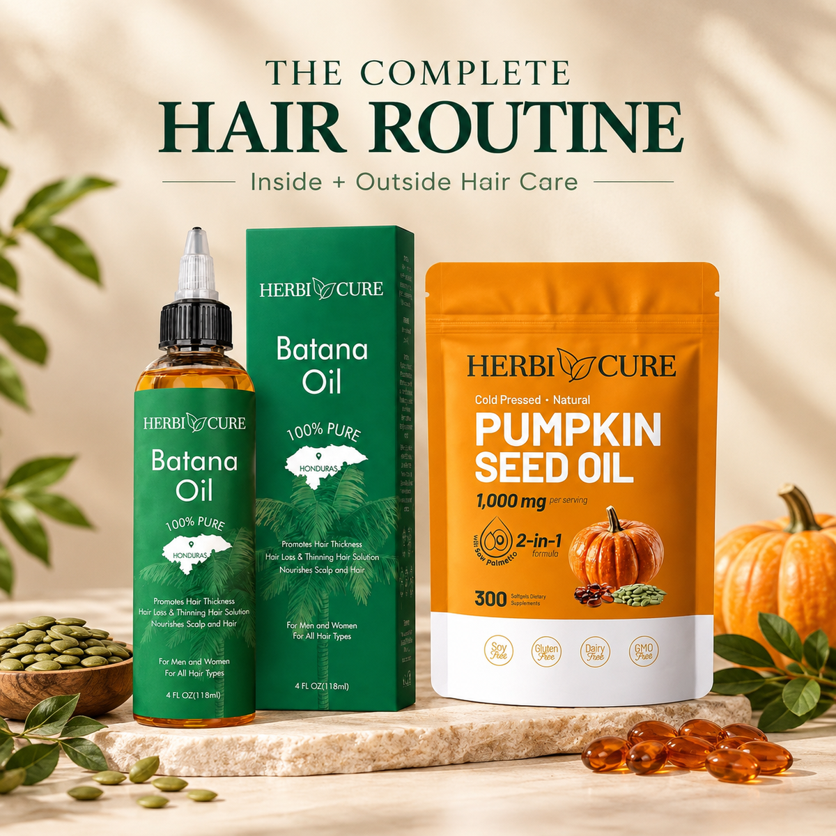 Batana oil +  Pumpkin Oil Tablets