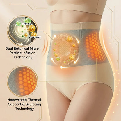 2026 Moringa & Berberine 4-in-1 Micro-Particle Sculpting Shorts, High Waisted Tummy Control Shorts Shapewear
