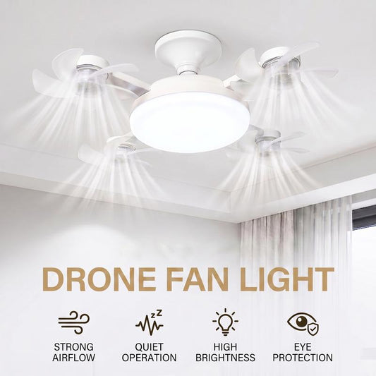 AeroGlow™ Foldable Ceiling Fan Light with Remote – Dimmable LED Socket Fan