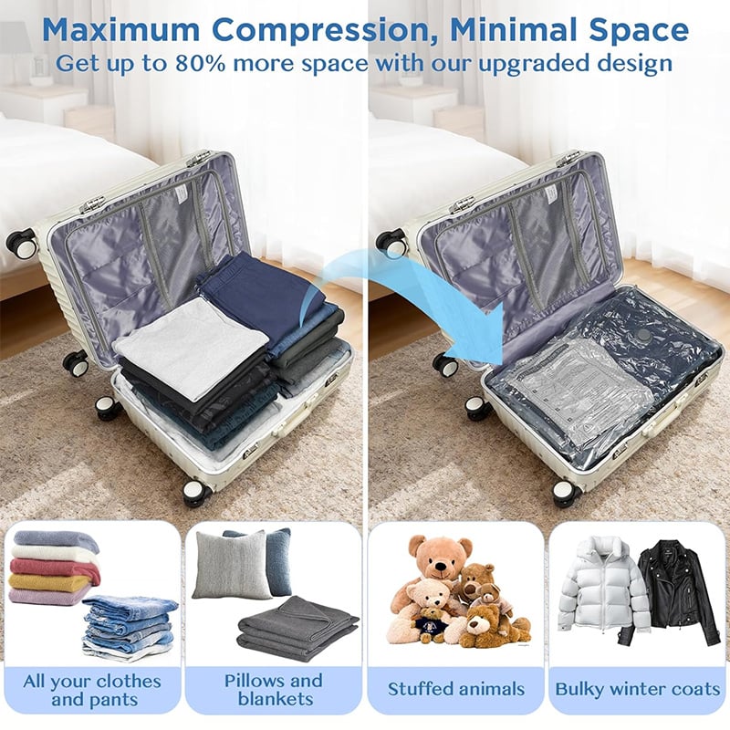 PackMate™ — Cordless Travel Vacuum Storage Compression Bag Set