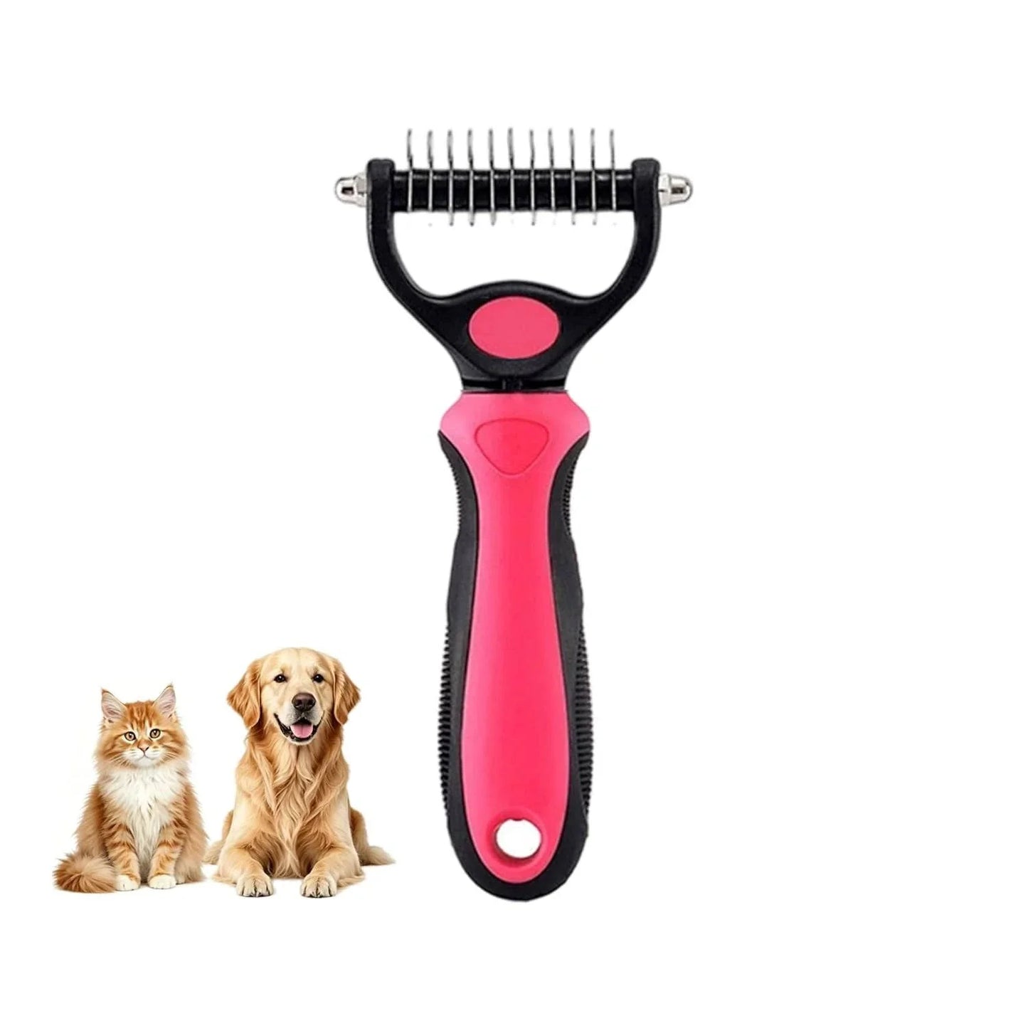 Deshedding Dog Brush - Double Sided Dematting Tool for Dogs and Cats