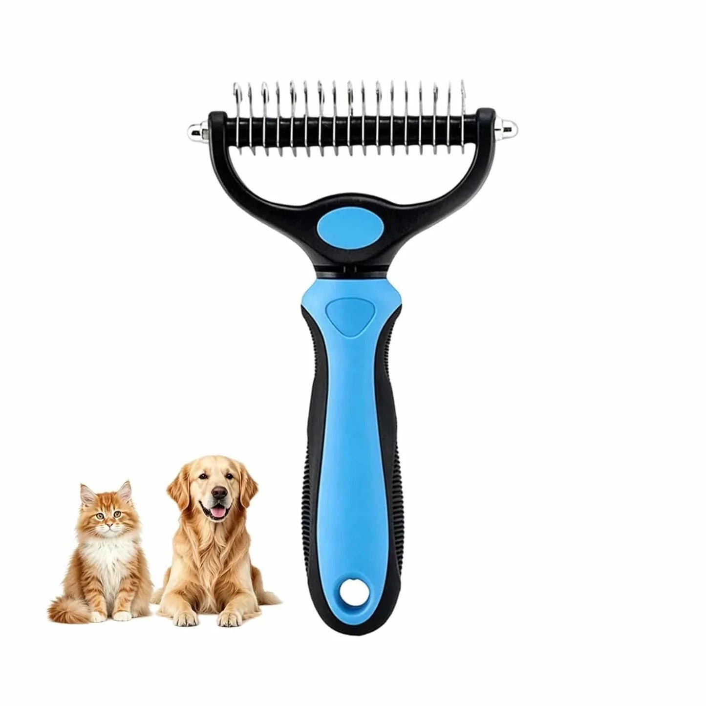 Deshedding Dog Brush - Double Sided Dematting Tool for Dogs and Cats