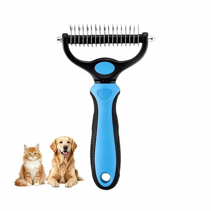 Deshedding Dog Brush - Double Sided Dematting Tool for Dogs and Cats