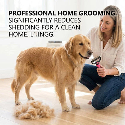Deshedding Dog Brush - Double Sided Dematting Tool for Dogs and Cats
