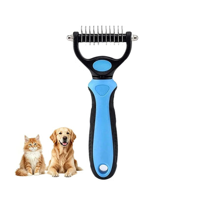 Deshedding Dog Brush - Double Sided Dematting Tool for Dogs and Cats
